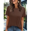 image:imageAUTOMET Womens Short Sleeve Crewneck Shirts Summer Basic Tops02chocolatebrown