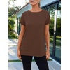 image:imageAUTOMET Womens Short Sleeve Crewneck Shirts Summer Basic Tops02chocolatebrown