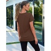 image:imageAUTOMET Womens Short Sleeve Crewneck Shirts Summer Basic Tops02chocolatebrown
