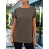 image:imageAUTOMET Womens Short Sleeve Crewneck Shirts Summer Basic Tops02darkcoffee