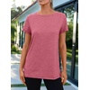 image:imageAUTOMET Womens Short Sleeve Crewneck Shirts Summer Basic Tops02hotpink