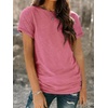 image:imageAUTOMET Womens Short Sleeve Crewneck Shirts Summer Basic Tops02hotpink