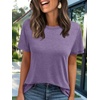 image:imageAUTOMET Womens Short Sleeve Crewneck Shirts Summer Basic Tops02lavenderpurple