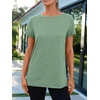 image:imageAUTOMET Womens Short Sleeve Crewneck Shirts Summer Basic Tops02lightgreen