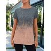 image:imageAUTOMET Womens Short Sleeve Crewneck Shirts Summer Basic Tops02ombregreycoral