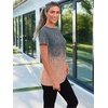 image:imageAUTOMET Womens Short Sleeve Crewneck Shirts Summer Basic Tops02ombregreycoral