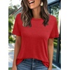 image:imageAUTOMET Womens Short Sleeve Crewneck Shirts Summer Basic Tops02red