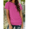 image:imageAUTOMET Womens Short Sleeve Crewneck Shirts Summer Basic Tops02rosered