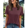 image:imageAUTOMET Womens Short Sleeve Crewneck Shirts Summer Basic Tops02winered