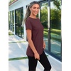 image:imageAUTOMET Womens Short Sleeve Crewneck Shirts Summer Basic Tops02winered