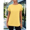image:imageAUTOMET Womens Short Sleeve Crewneck Shirts Summer Basic Tops02yellow