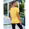 image:imageAUTOMET Womens Short Sleeve Crewneck Shirts Summer Basic Tops02yellow