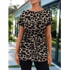image:imageAUTOMET Womens Short Sleeve Crewneck Shirts Summer Basic TopsLeopard