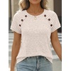 image:imageAUTOMET Womens Short Sleeve Decorative Buttons ShirtsApricot