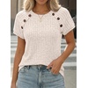 image:imageAUTOMET Womens Short Sleeve Decorative Buttons ShirtsApricot