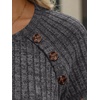 image:imageAUTOMET Womens Short Sleeve Decorative Buttons ShirtsBlack Grey