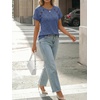 image:imageAUTOMET Womens Short Sleeve Decorative Buttons ShirtsBlue