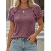 image:imageAUTOMET Womens Short Sleeve Decorative Buttons ShirtsBurgundy