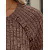 image:imageAUTOMET Womens Short Sleeve Decorative Buttons ShirtsChocolatebrown