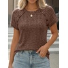 image:imageAUTOMET Womens Short Sleeve Decorative Buttons ShirtsChocolatebrown