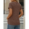 image:imageAUTOMET Womens Short Sleeve Decorative Buttons ShirtsChocolatebrown
