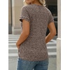 image:imageAUTOMET Womens Short Sleeve Decorative Buttons ShirtsCoffeegrey