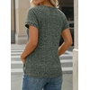 image:imageAUTOMET Womens Short Sleeve Decorative Buttons ShirtsGreen