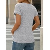 image:imageAUTOMET Womens Short Sleeve Decorative Buttons ShirtsGrey