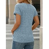 image:imageAUTOMET Womens Short Sleeve Decorative Buttons ShirtsLightblue