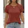 image:imageAUTOMET Womens Short Sleeve Decorative Buttons ShirtsMaple
