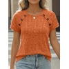 image:imageAUTOMET Womens Short Sleeve Decorative Buttons ShirtsOrange