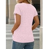 image:imageAUTOMET Womens Short Sleeve Decorative Buttons ShirtsPink