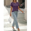 image:imageAUTOMET Womens Short Sleeve Decorative Buttons ShirtsPurple