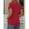 image:imageAUTOMET Womens Short Sleeve Decorative Buttons ShirtsRed