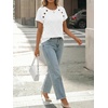 image:imageAUTOMET Womens Short Sleeve Decorative Buttons ShirtsWhite