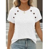 image:imageAUTOMET Womens Short Sleeve Decorative Buttons ShirtsWhite