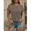 image:imageAUTOMET Womens Short Sleeve Shirts Dressy Business Casual Summer Tops 2026 Lace Spring Blouses Loose Fit Trendy OutfitsCoffe Grey
