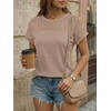 image:imageAUTOMET Womens Short Sleeve Shirts Dressy Business Casual Summer Tops 2026 Lace Spring Blouses Loose Fit Trendy OutfitsKhaki