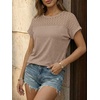 image:imageAUTOMET Womens Short Sleeve Shirts Dressy Business Casual Summer Tops 2026 Lace Spring Blouses Loose Fit Trendy OutfitsKhaki