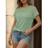image:imageAUTOMET Womens Short Sleeve Shirts Dressy Business Casual Summer Tops 2026 Lace Spring Blouses Loose Fit Trendy OutfitsLight Green