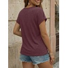 image:imageAUTOMET Womens Short Sleeve Shirts Dressy Business Casual Summer Tops 2026 Lace Spring Blouses Loose Fit Trendy OutfitsWine Red