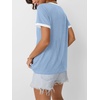 image:imageAUTOMET Womens Short Sleeve TShirts V Neck Summer Tops Comfy Clothes 2026Blue