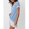 image:imageAUTOMET Womens Short Sleeve TShirts V Neck Summer Tops Comfy Clothes 2026Blue