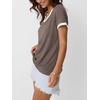 image:imageAUTOMET Womens Short Sleeve TShirts V Neck Summer Tops Comfy Clothes 2026Coffee
