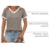 image:imageAUTOMET Womens Short Sleeve TShirts V Neck Summer Tops Comfy Clothes 2026Coffeegrey