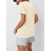 image:imageAUTOMET Womens Short Sleeve TShirts V Neck Summer Tops Comfy Clothes 2026Cream