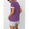 image:imageAUTOMET Womens Short Sleeve TShirts V Neck Summer Tops Comfy Clothes 2026Deeppurple