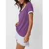 image:imageAUTOMET Womens Short Sleeve TShirts V Neck Summer Tops Comfy Clothes 2026Deeppurple