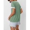 image:imageAUTOMET Womens Short Sleeve TShirts V Neck Summer Tops Comfy Clothes 2026Green