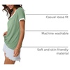 image:imageAUTOMET Womens Short Sleeve TShirts V Neck Summer Tops Comfy Clothes 2026Green